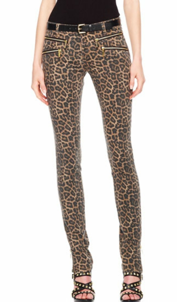 REDUCED ❗Michael Kors Leopard Zip Skinny Jeans